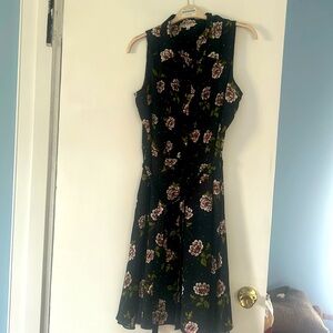 Nanette Lepore Black floral button front dress, sz 14